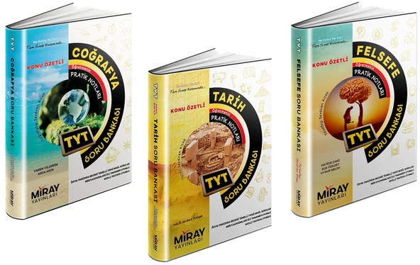 Miray 2024 Tyt Tarih + Coğrafya + Felsefe Soru Bankası Seti 3 Kitap ürün görseli 1