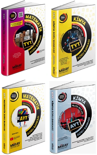 Miray 2024 Tyt Ayt Matematik + Kimya Soru Bankası Seti 4 Kitap ürün görseli 1