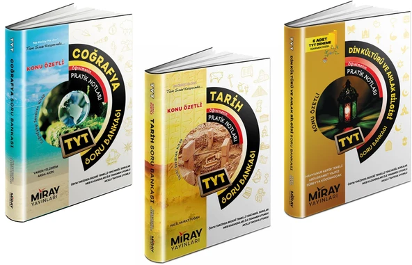 Miray 2024 Tyt Tarih + Coğrafya + Din Soru Bankası Seti 3 Kitap ürün görseli 1