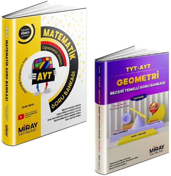 Miray 2024 Ayt Matematik + Geometri Soru Bankası Seti 2 Kitap ürün görseli 1