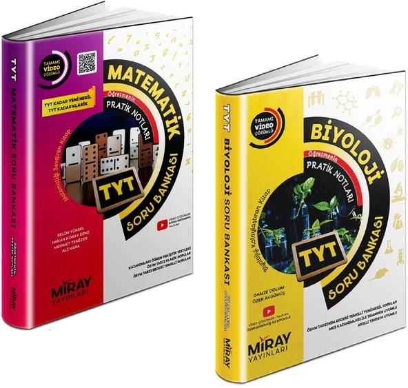 Miray 2024 Tyt Matematik + Biyoloji Soru Bankası Seti 2 Kitap ürün görseli 1