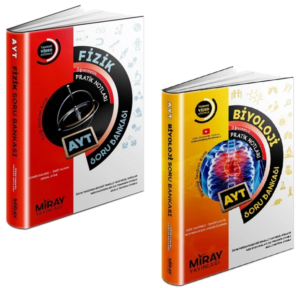Miray 2024 Ayt Fizik + Biyoloji Soru Bankası Seti 2 Kitap ürün görseli 1