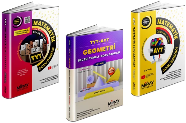 Miray 2024 Tyt Ayt Matematik + Geometri Soru Bankası Seti 3 Kitap ürün görseli 1