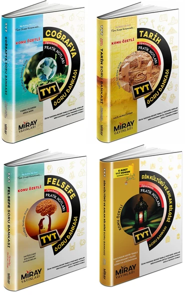 Miray 2024 Tyt Tarih + Coğrafya + Felsefe + Din Soru Seti 4 Kitap ürün görseli 1