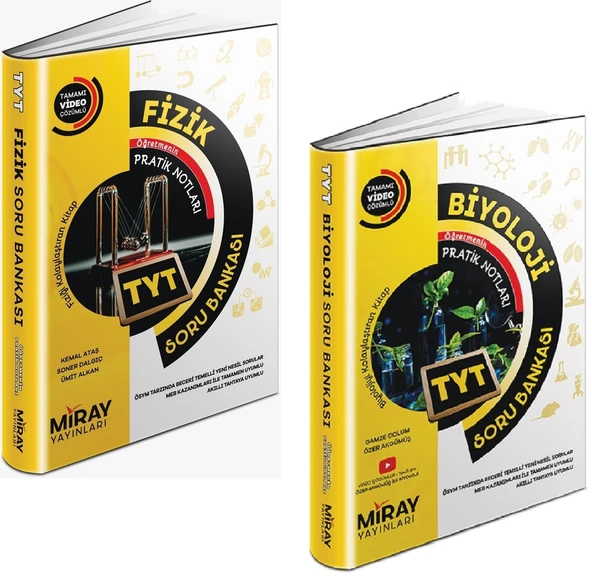 Miray 2024 Tyt Fizik + Biyoloji Soru Bankası Seti 2 Kitap ürün görseli 1