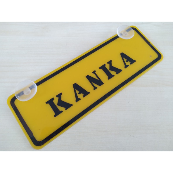 SARI DEKOR PLAKA - KANKA (22x7,5cm) vantuzlu Pleksi (Dekor Levha) SARI PLAKA ürün görseli 1
