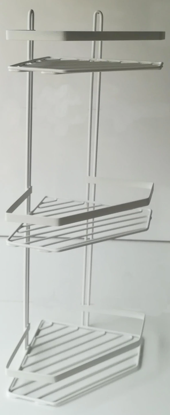 LİDER BEYAZ 3 KATLI BANYO KÖŞE RAFI ürün görseli 1