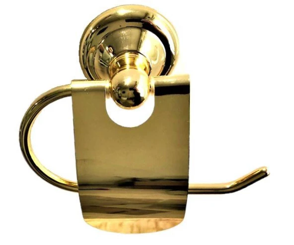 Lider dicle Gold Banyo Aksesuarı,Sarı Altın Renk Kapaklı Tuvalet Kağıtlığı ürün görseli 1