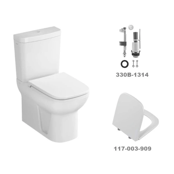 Vitra S20 KARE Klozet Takımı+Soft Kapak+Basmalı İç Takım ürün görseli 1