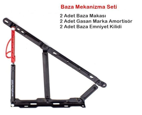 BAZA SETİ, MAKAS+AMORTİSÖR+EMNİYET KİLİDİ 750N ürün görseli 1