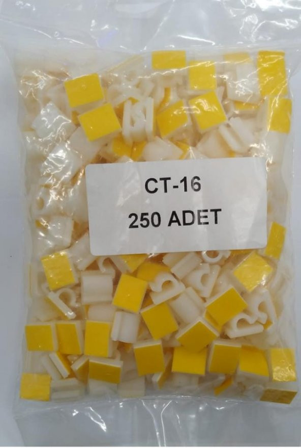 CT-16 Yapışkanlı Kablo Tutucu Klips - 250 Adet ürün görseli 1