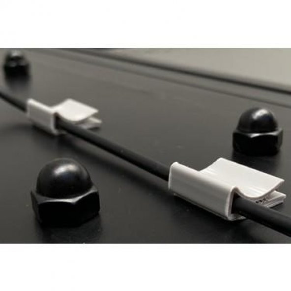 Yapışkanlı Kablo Tutucu Yassı Flat Klips - 100 Adet - Resim 3