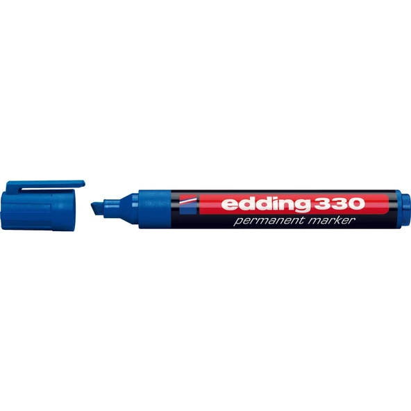 Edding Kesik Uçlu Permanent Markör Edding Silinmez Tahta Kalemi MAVİ Edding 330 ürün görseli 1