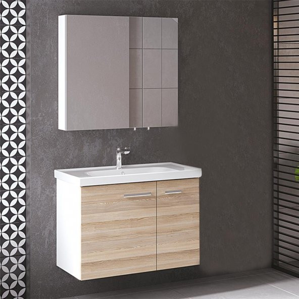 Denko Terra 80 cm MDF Banyo Dolabı Takımı (Boy Dolabı Hariç) ürün görseli 1