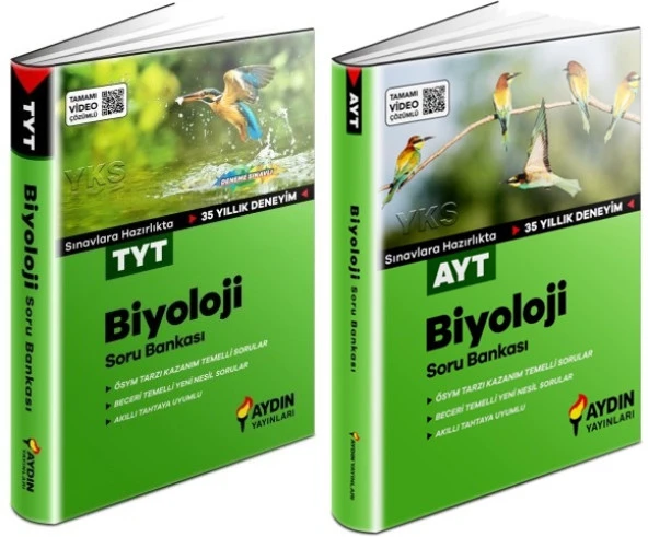 Aydın 2024 Tyt Ayt Biyoloji Soru Bankası Seti 2 Kitap ürün görseli 1