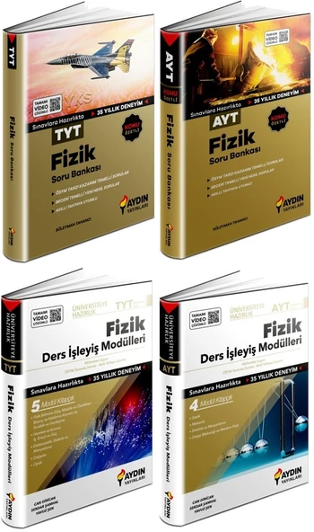 Aydın 2024 Tyt Ayt Fizik Konu Özetli Soru + Ders İşleyiş Seti 4 Kitap ürün görseli 1