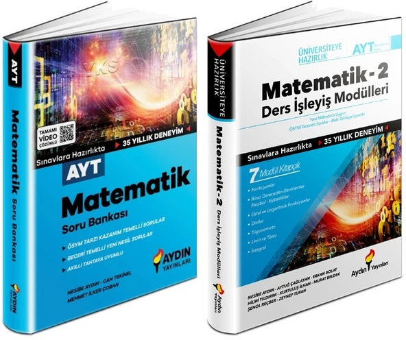 Aydın 2024 Ayt Matematik Soru + Ders İşleyiş Modülü Seti 2 Kitap ürün görseli 1