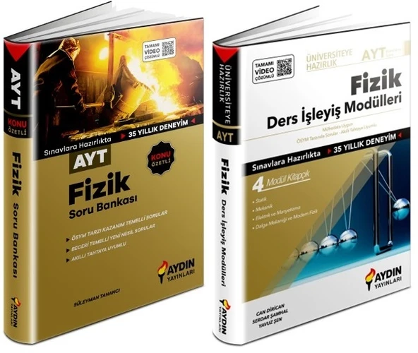 Aydın 2024 Ayt Fizik Konu Özetli Soru + Ders İşleyiş Seti 2 Kitap ürün görseli 1