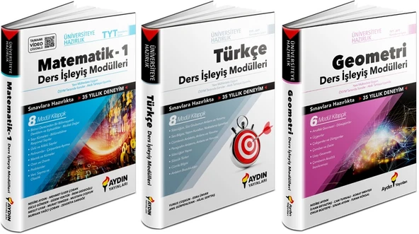 Aydın 2024 Tyt Matematik + Geometri + Türkçe Ders İşleyiş Seti 3 Kitap ürün görseli 1