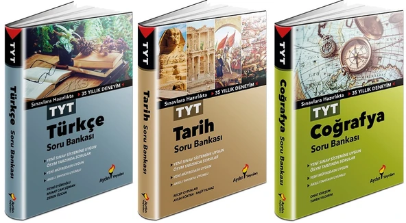 Aydın 2024 Tyt Türkçe + Tarih + Coğrafya Soru Seti 3 Kitap ürün görseli 1