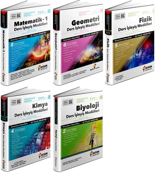 Aydın 2024 Tyt Matematik Geometri Fizik Kimya Biyoloji Ders İşleyiş Seti 5 Kitap ürün görseli 1