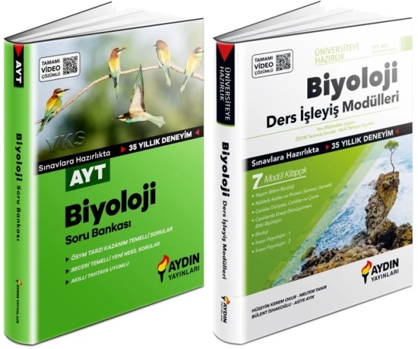 Aydın 2024 Ayt Biyoloji Soru + Ders İşleyiş Seti 2 Kitap ürün görseli 1