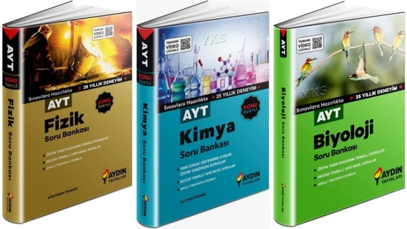 Aydın 2024 Ayt Fizik + Kimya + Biyoloji Soru Seti 3 Kitap ürün görseli 1