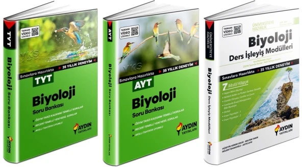 Aydın 2024 Tyt Ayt Biyoloji Soru + Ders İşleyiş Seti 4 Kitap ürün görseli 1