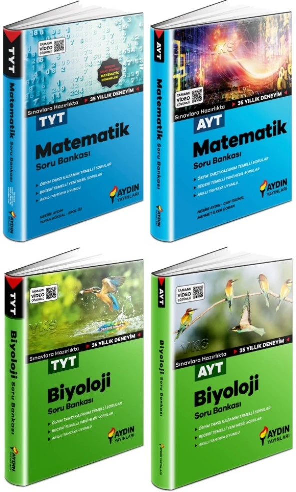 Aydın 2024 Tyt Ayt Matematik + Biyoloji Soru Seti 4 Kitap ürün görseli 1