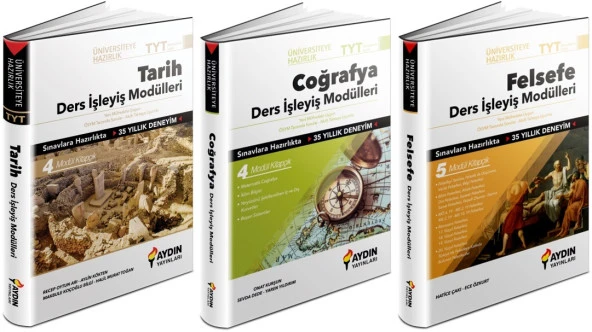 Aydın 2024 Tyt Tarih + Coğrafya + Felsefe Ders İşleyiş Seti 3 Kitap ürün görseli 1