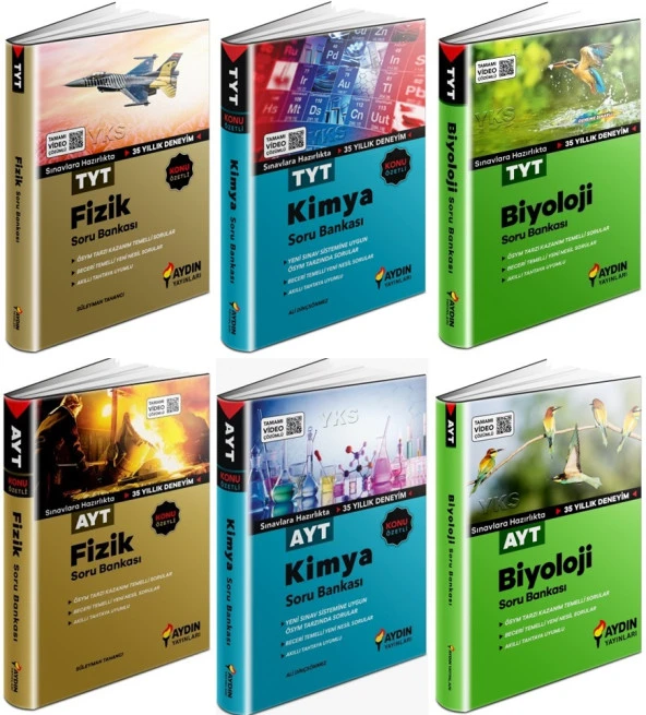 Aydın 2024 Tyt Ayt Fizik + Kimya + Biyoloji Soru Seti 6 Kitap ürün görseli 1