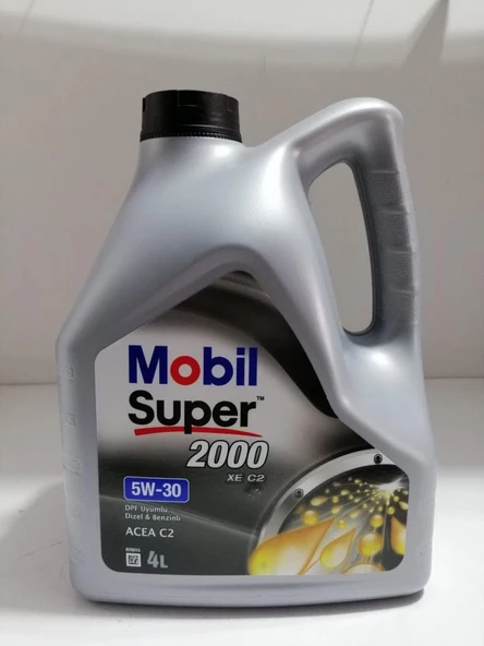MOBİL SÜPER 2000 XE ACEA C2 5W-30 DPF BENZİN+DİZEL MOTOR YAĞI 4 LT Ü.T:2022 ürün görseli 1