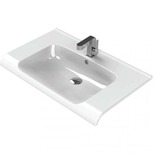 Turkuaz Cerastyle Anova Etajer Uyumlu Lavabo 80x50 cm ürün görseli 1