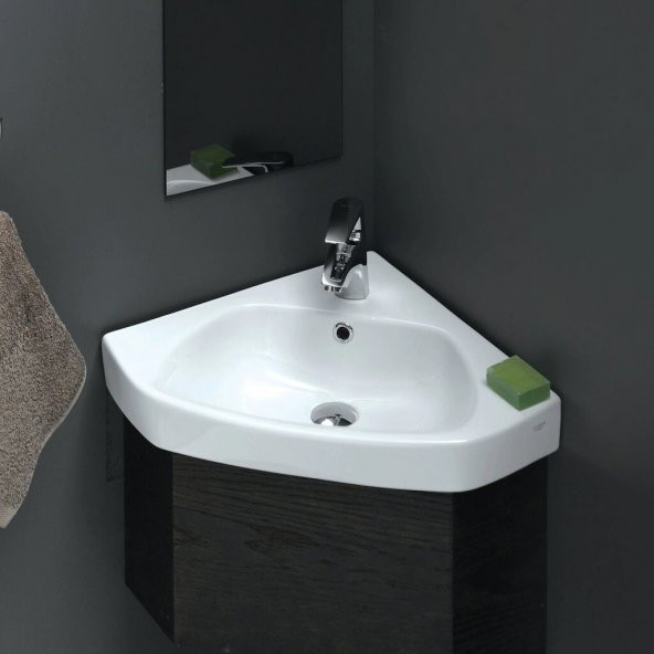 Turkuaz Cerastyle Arda Köşe Mini Lavabo 46x46 cm ürün görseli 1