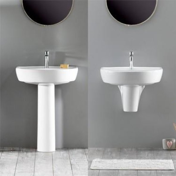 Turkuaz Bella Banyo Lavabo 35x45 cm (Bella Uzun Ayaklı) ürün görseli 1