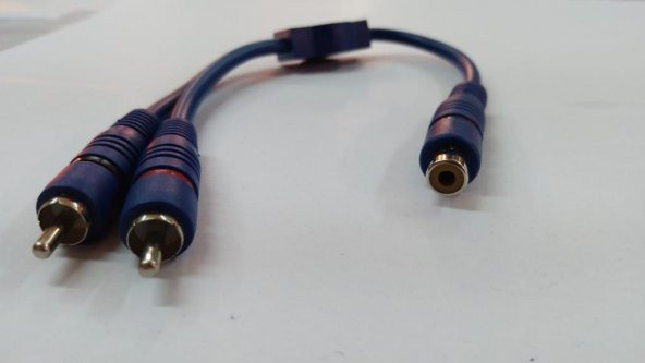 RCA 1 Dişi - 2 Erkek Y Kablo - 20 cm ürün görseli 1