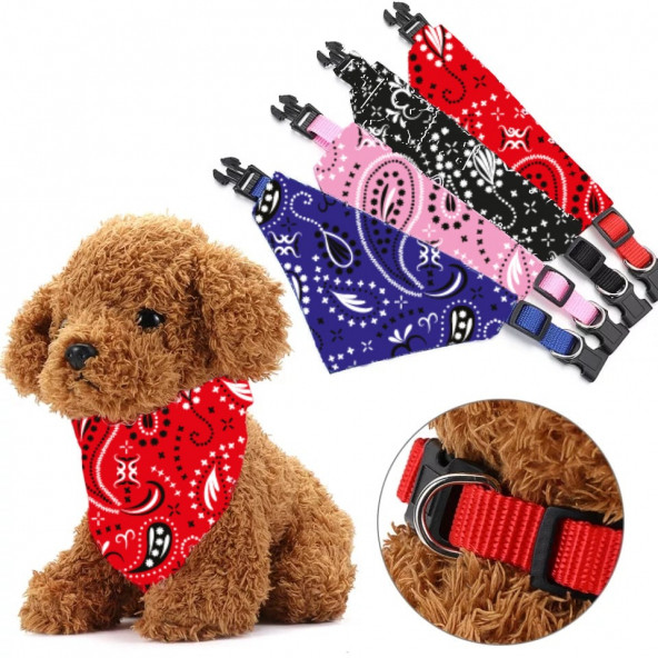 TİNEKE EVCİL HAYVAN KÖPEK BOYUN TASMASI YAKALIK ÖNLÜK FULAR NO 310 KIRMIZI ürün görseli 1