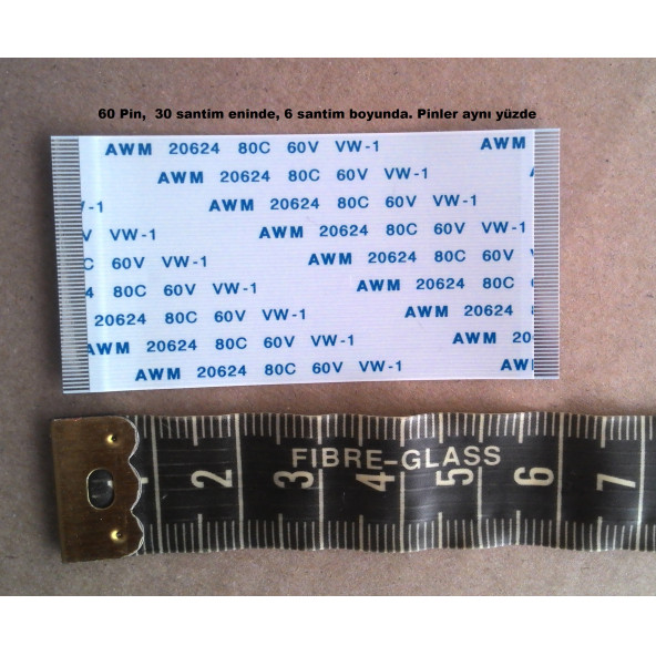 Awm 20624 80C 60V Vw-1 Flex Şerit Kablo 60 Pin 6 Cm 60-0.5-6A ürün görseli 1