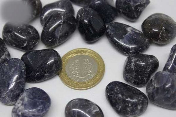Su Safiri (İyolit) Taşı Tamburlanmış (6-7gram) ürün görseli 1