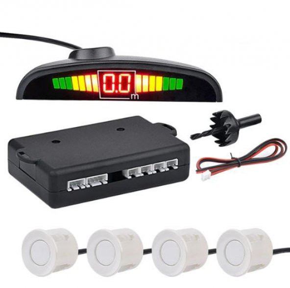 GPR AUTO PARTS TÜRKÇE KONUŞAN PARK SENSÖRÜ LED GÖSTERGELİ BEYAZ SENSÖR ürün görseli 1