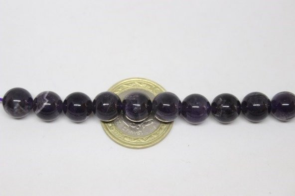 Ametist Taşı Koyu Renk 10mm/2 adet ürün görseli 1
