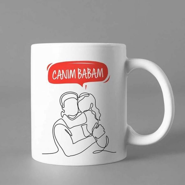 Babalar Gününe Özel Kupa Canım Babam - Kırmızı Renk ürün görseli 1