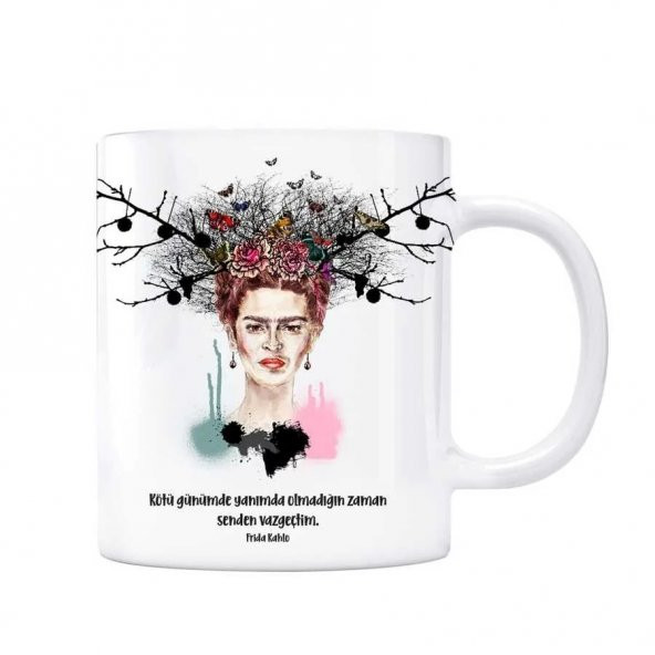 Frida Kahlo Kupa Bardak - Senden Vazgeçtim ürün görseli 1