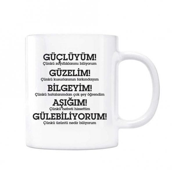 Güçlüyüm, Güzelim Kupa Bardak ürün görseli 1