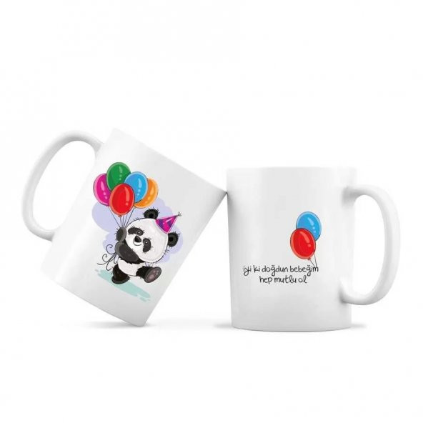 Panda Doğum Günü Kupa Bardak ürün görseli 1