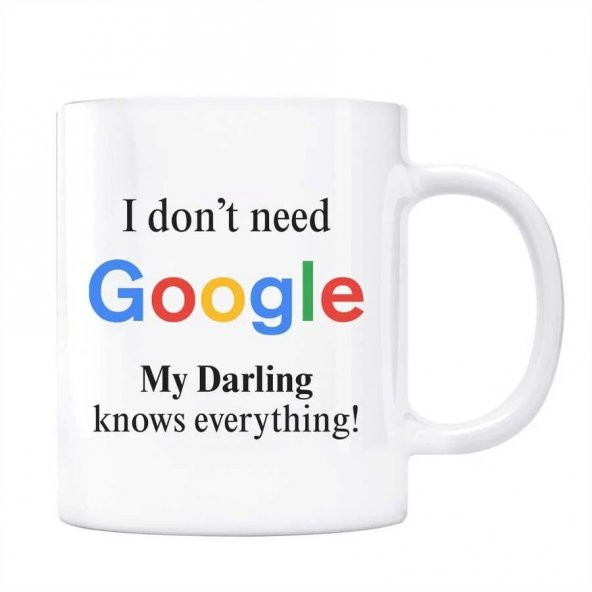 Google Kupa Bardak - I Dont Need Google My Darling Knows Everything ürün görseli 1