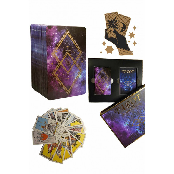 Klasik Tarot Kartları Takımı - 78 Kart ve Rehber Kitap 2022 Orijinal AHŞAP KUTUSUNDA ÖZEL ürün görseli 1