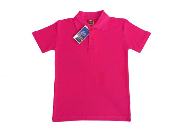  Polo Yaka Tişört Alm Kısa Kol 6-16 Yaş Çocuk Şeker Pembesi Okul Tişört/t-shirt ürün görseli 1