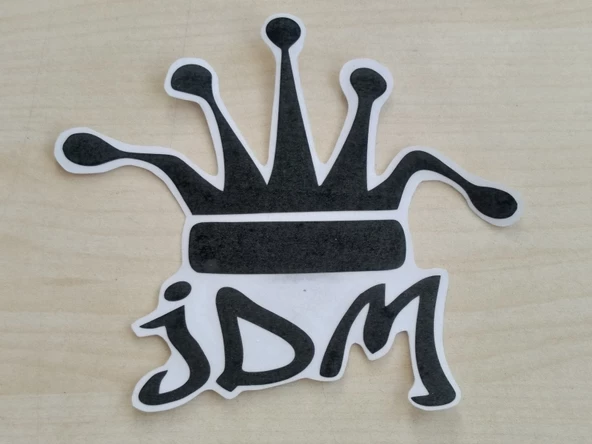 JDM KRAL TACI STİCKER SİYAH 11x9cm - King STİCKER, JDM KRAL TACI ETİKETİ, JDM TAÇ ÇIKARTMASI ürün görseli 1