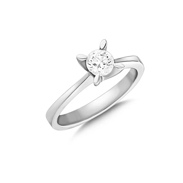 Pırlanta Tektaş Yüzük-14k 0,50ct Badem Tırnak ürün görseli 1